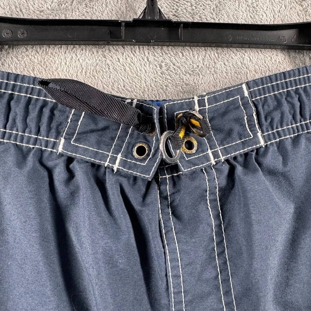 Speedo Mens Navy Blue Swim Trunks Board Shorts Size XL 40 Waist Drawstring Lined
